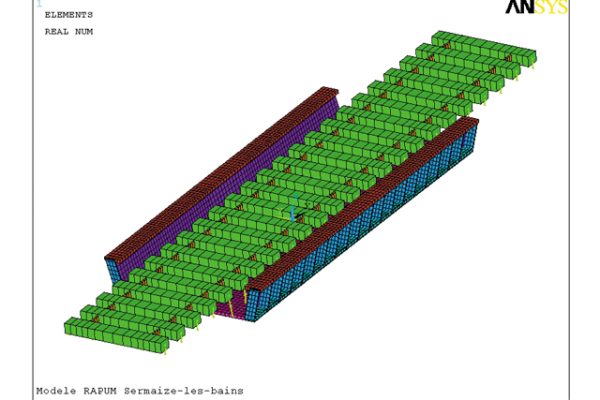 Modèle FEM de pont court - Maillage Modèle FEM de pont court - Maillage